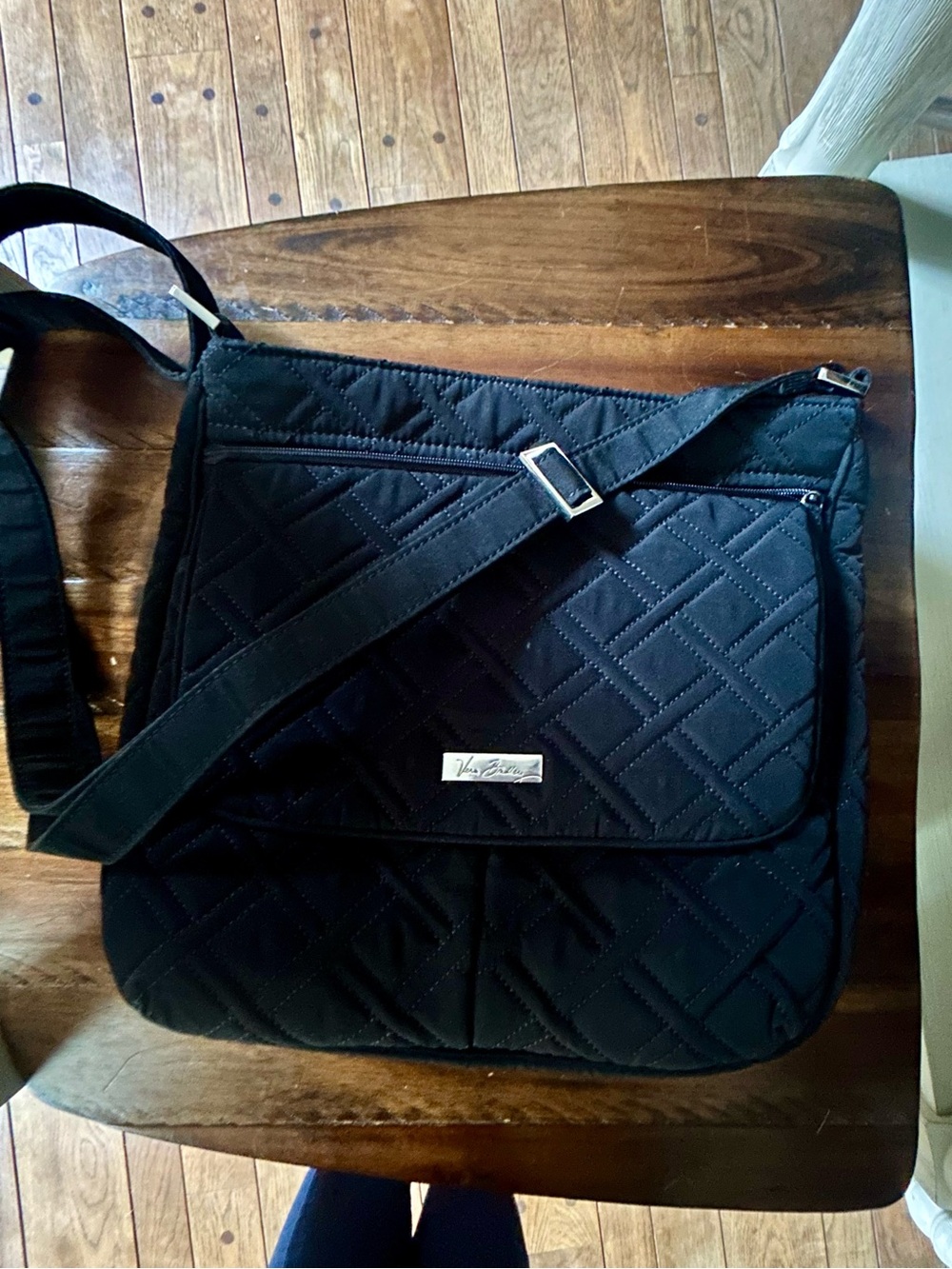 Vera Bradley Black Quilted Hipster Crossbody Bag Lilli Bell Lining Purse